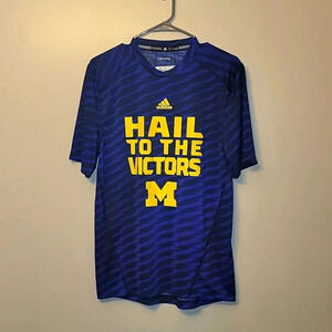 Men's medium Michigan adidas HAIL TO THE VICTOR soccer jersey shirt UofM LOT C7